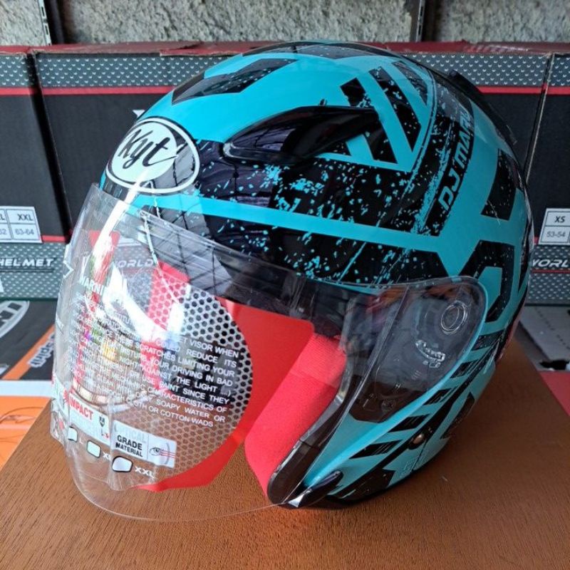 HELM KYT DJ MARU MOTIF #16 AQUA BLUE