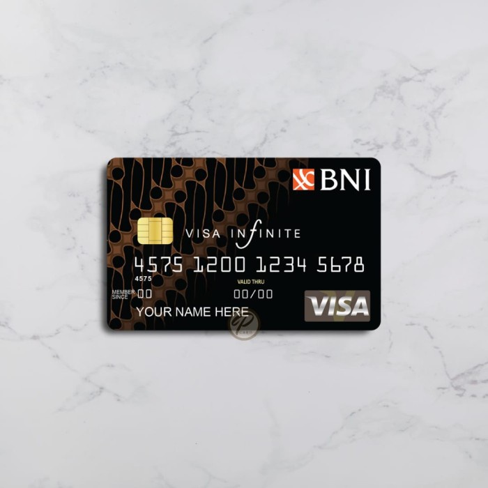 Rfid Bni Visa Infinite - Card Skin Sticker Pliata Stiker Kartu
