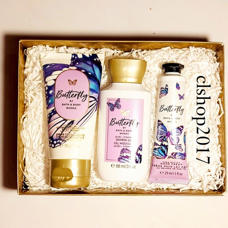 BBW BUTTERFLY TRAVEL SIZE GIFT SET BATH &amp; BODY WORKS