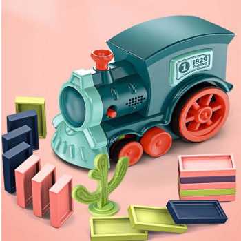 GS7i Hisufo Mainan Kereta Balok Domino Electric Domino Train Kt-342 Multi-color Ori-YA