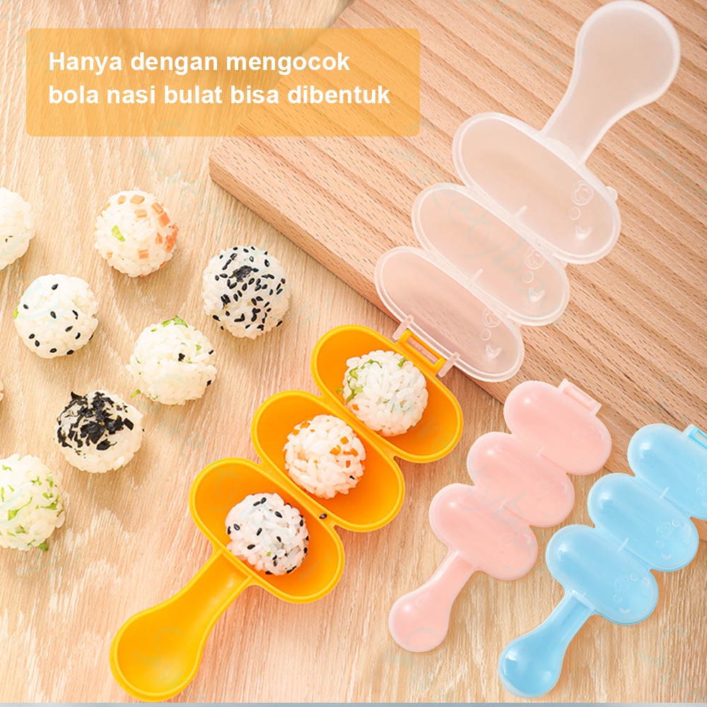 Sweetybayi 2PCS Cetakan nasi bento Alat pembuat bola nasi Bulat bundar bento Cetakan bola nasi bento Rice ball shaker