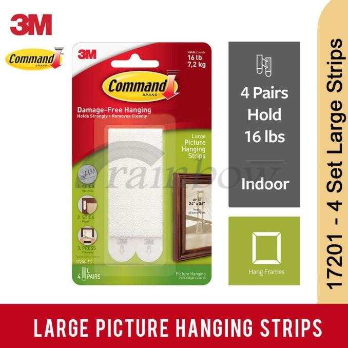 

3M Command Large Picture Hanging Strip (Strip tempel foto ke dinding) TERMURAH