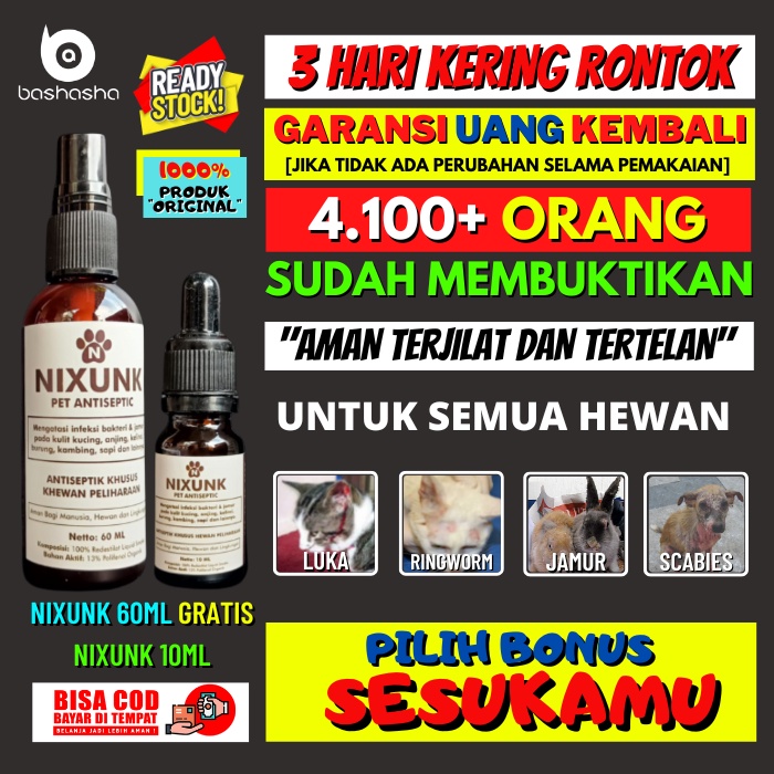 Jual Obat Jamur Kucing Anjing Kelinci Obat Scabies Kudis Luka Ringworm Nixunk Ml Shopee