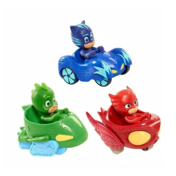 Mainan Pj Masks Mobil Figure Owlette Catboy Gekko set 3 pcs