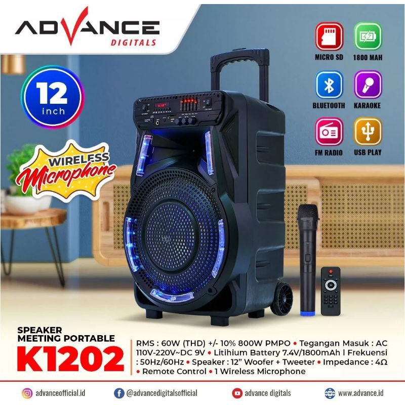 Speaker Meeting Portable Advance K1202 Bluetooth