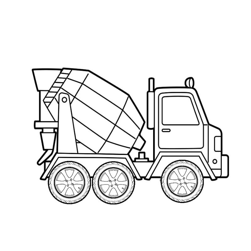 

Buku / lembar kertas mewarnai gambar truk molen