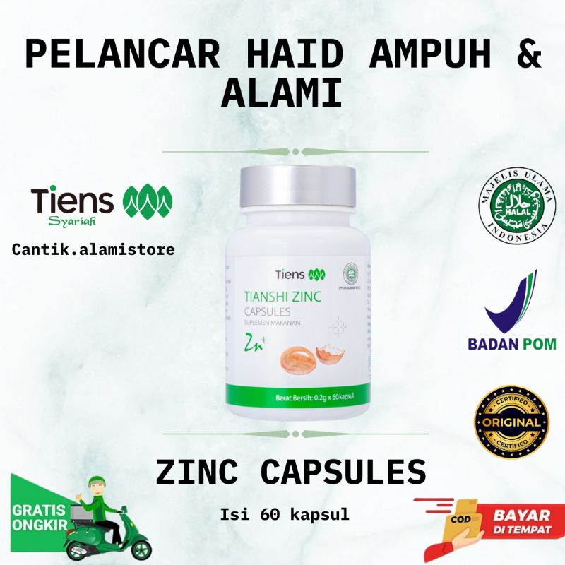 PELANCAR HAID AMPUH | ZINC CAPSULES TIENS HERBAL