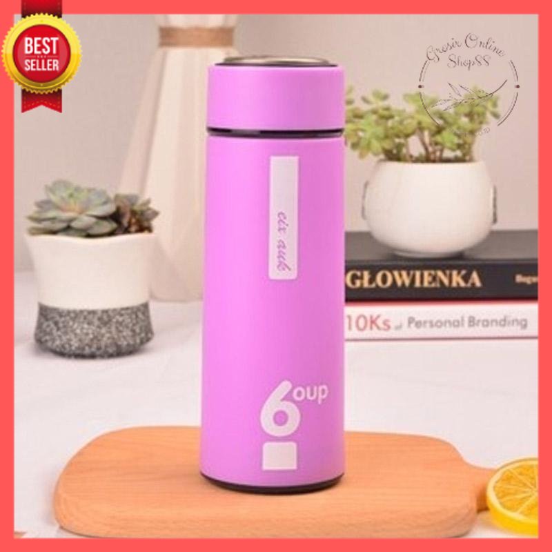 GOS -E107-  BOTOL MINUM SIX OUP KACA / BOTOL MINUM BELING COVER PLASTIK 450ML