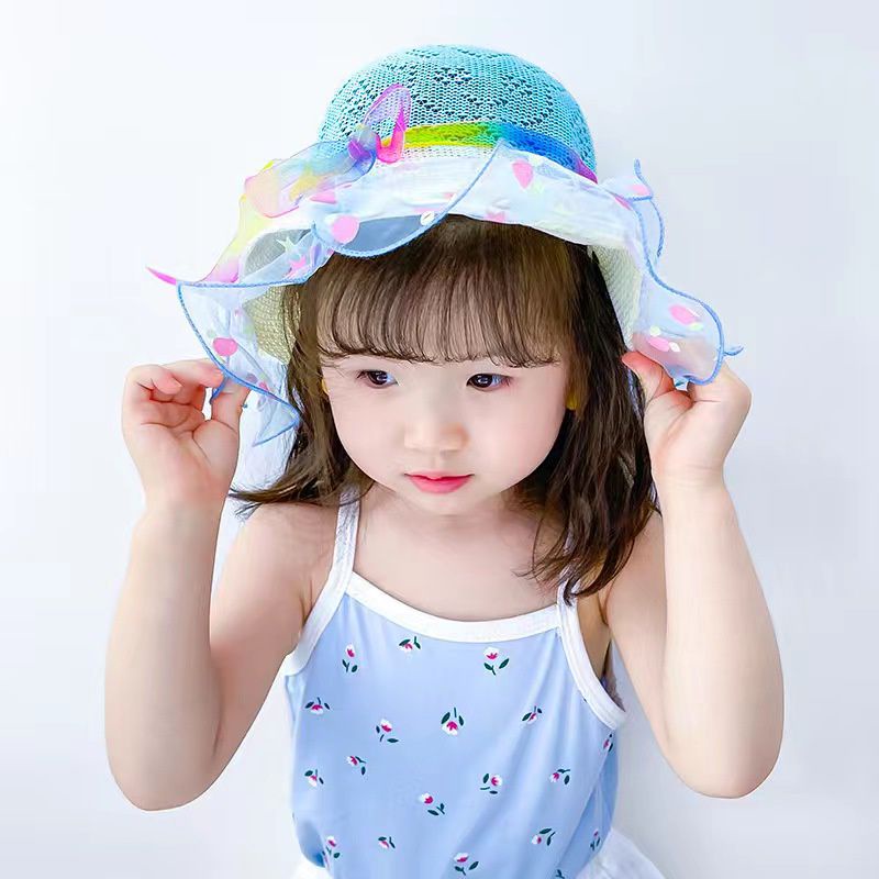 [rumahbayipdg] TOPI  BUCKET ANAK MOTIF PITA RAINBOW IMPORT