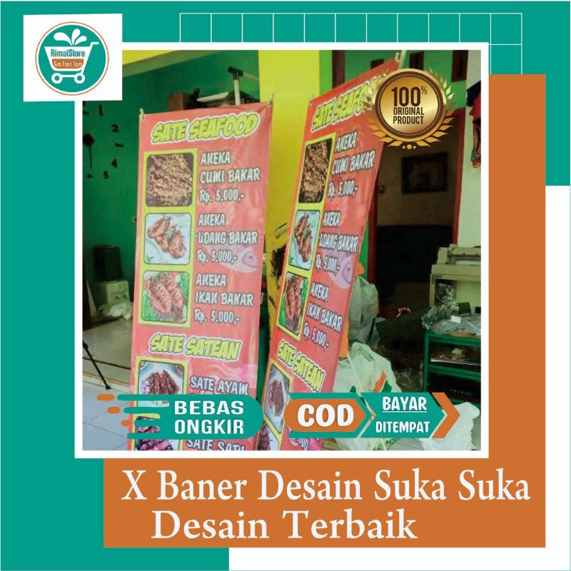 

X Baner Bahan Bagus Tiang Sangat Kokoh Desain Suka Suka