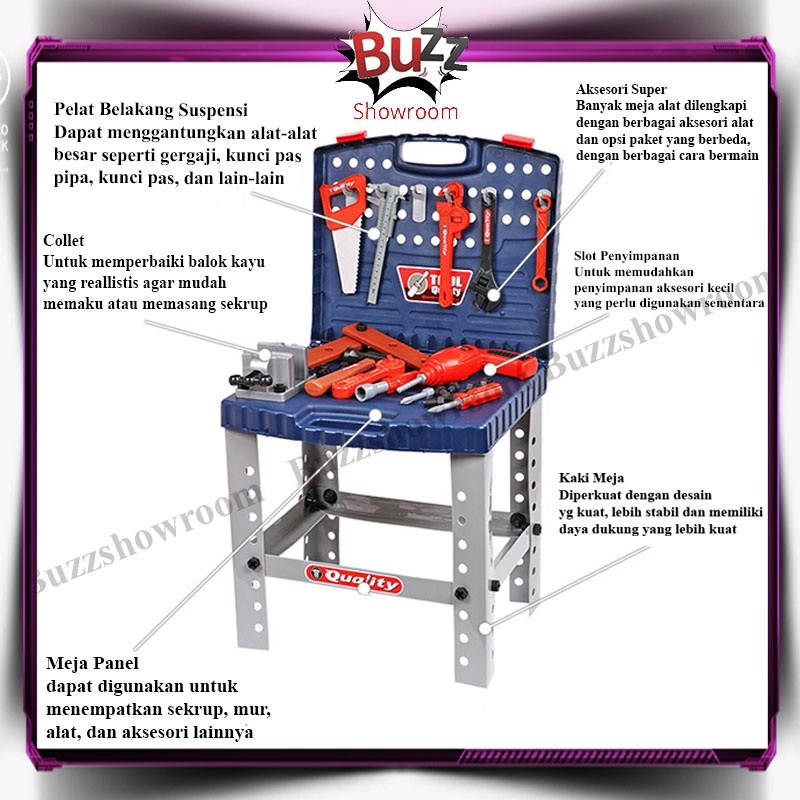 Tools Set  Besar toys mainan alat perkakas tukang tukangan Super Tool