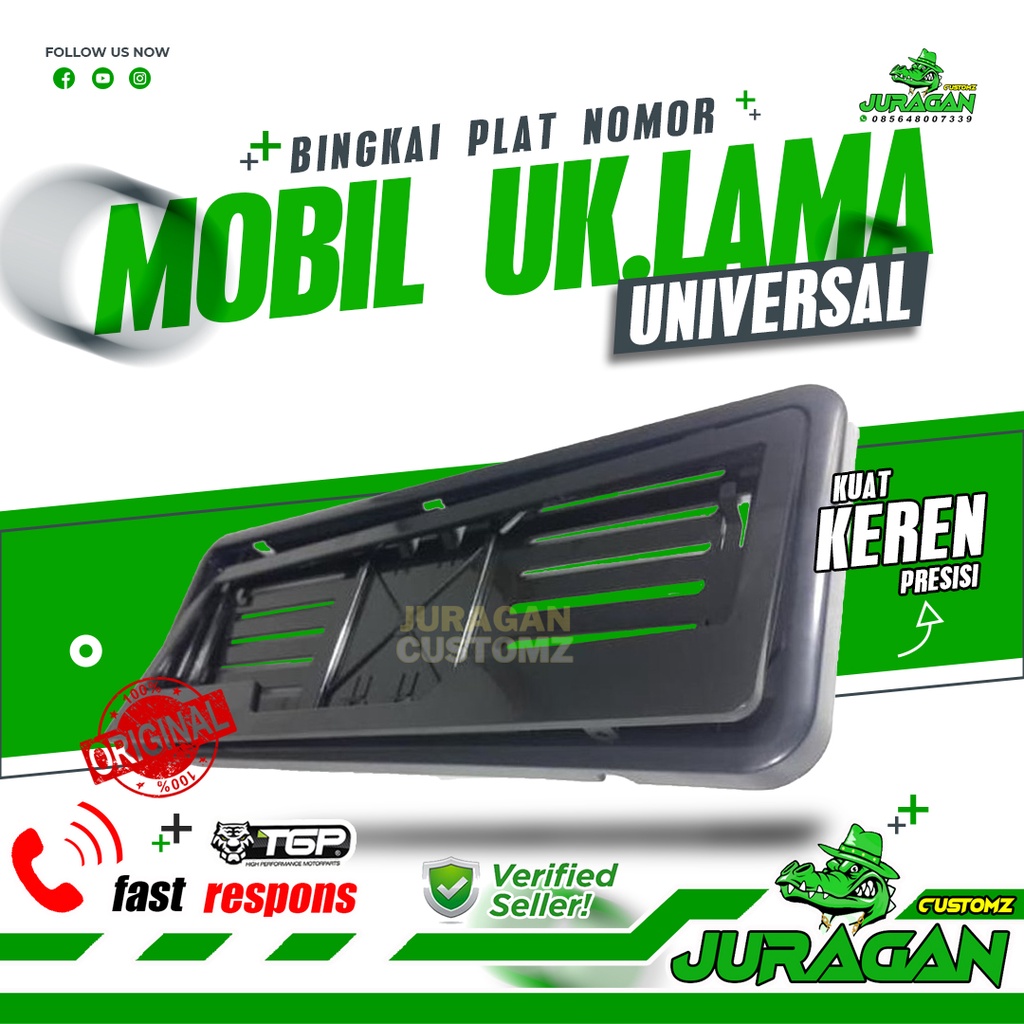 Tempat plat nomor mobil TGP / cover frame Dudukan plat nomor ukuran kecil