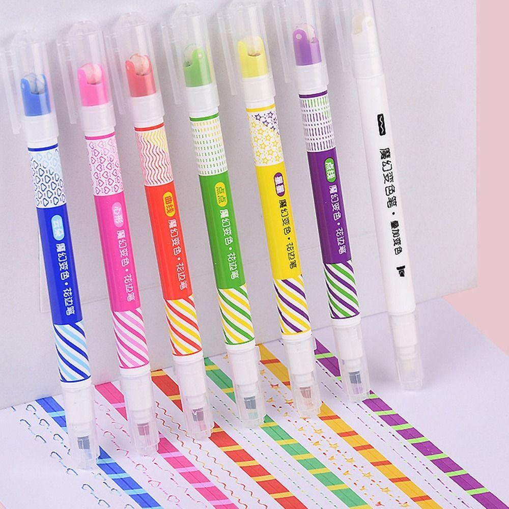 Top 7PCS Double-Headed Stabilo Cepat Kering Hand Copy Akun Lucu Spidol Notes Pen