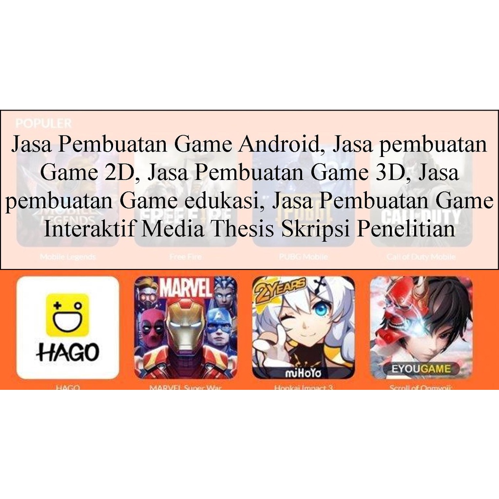 Jasa Pembuatan Game Android, Jasa pembuatan Game 2D, Jasa Pembuatan Game 3D, Jasa pembuatan Game edu