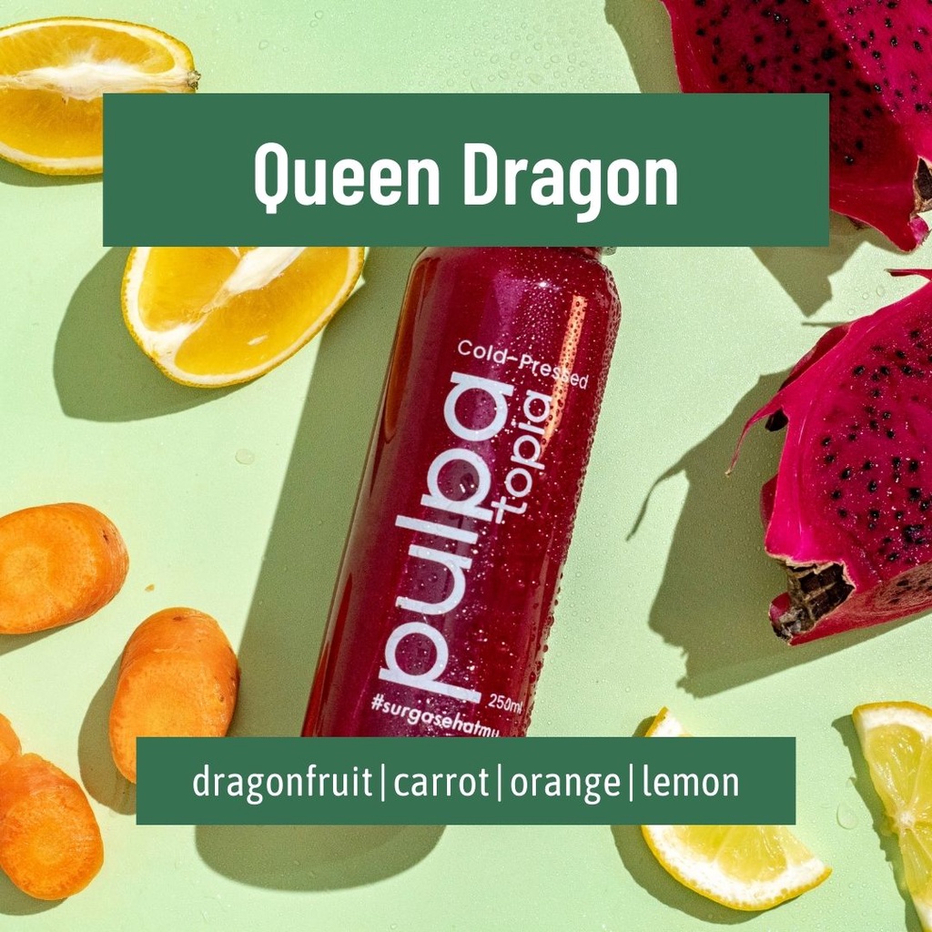 

Cold Pressed Juice Queen Dragon - Jus Sehat Detox Diet Natural Sayur Buah 250ml 500ml 1000ml Pulpatopia