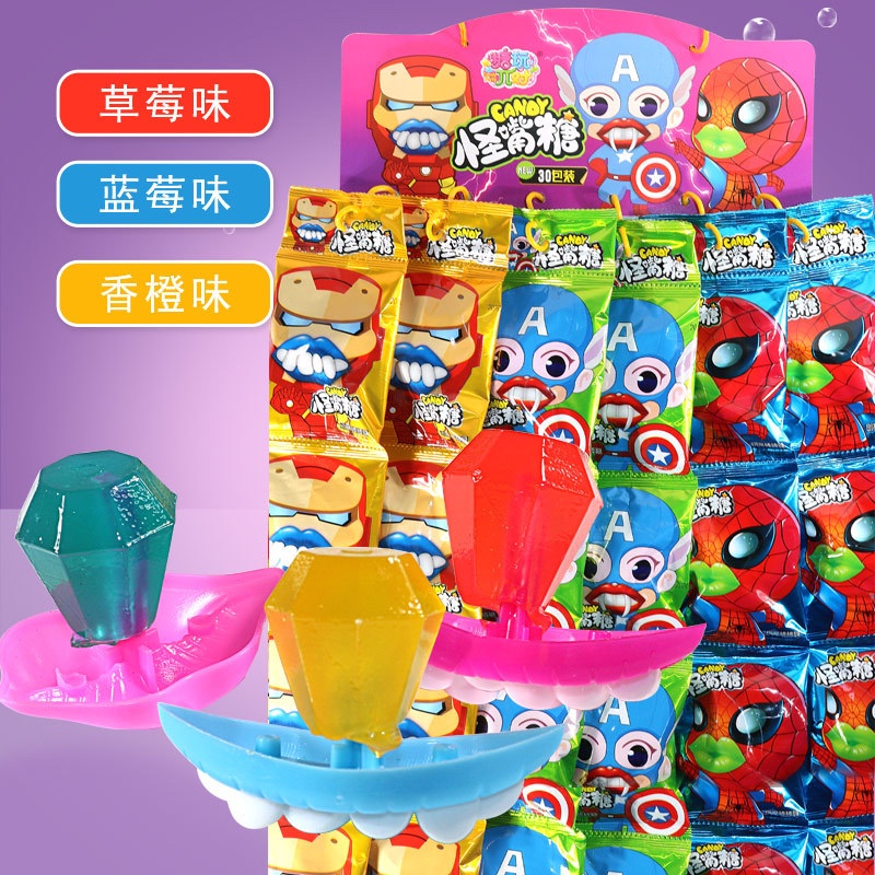 (YUMIOLSHOP21) PERMEN GIGI BIBIR SPIDERMAN IMPOR RASA BUAH