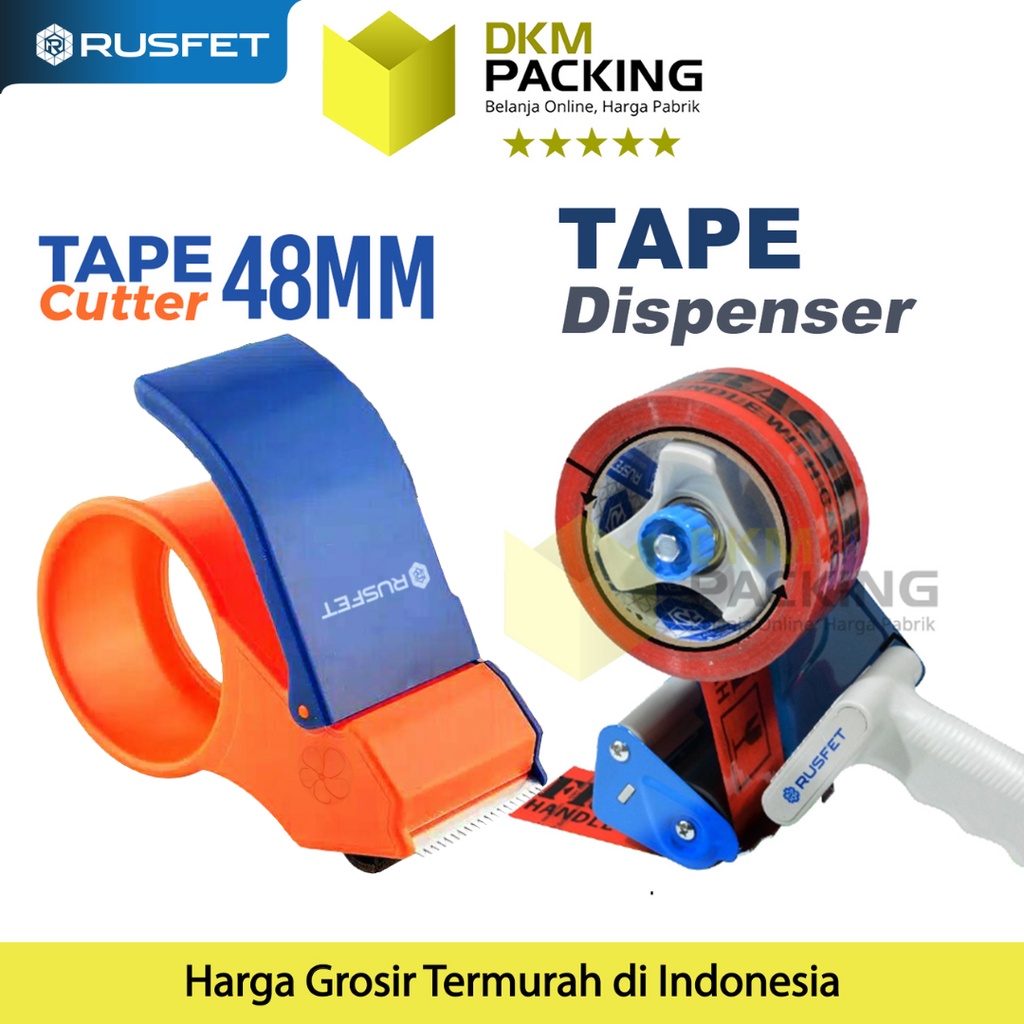 

Tape Dispenser RUSFET Alat Pemotong Lakban Isolasi Solatip Plakban