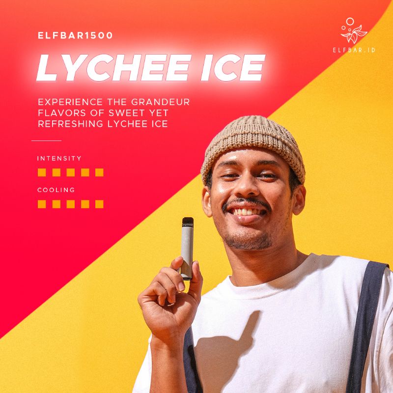 ELFBAR ELF BAR 1500 LYCHEE ICE DISPOSABLE POD / DISTRIBUTOR RESMI ELFBAR