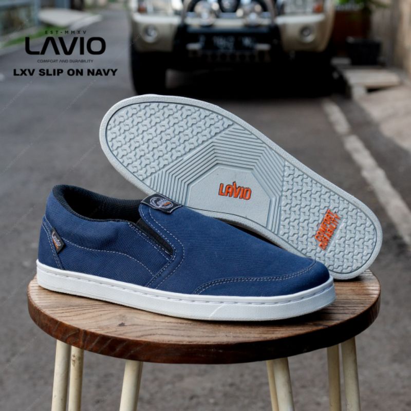 Sepatu Pria Casual Slip On Santai Kerja Jalan Jalan Lavio LXV Slop Original High Premium Quality