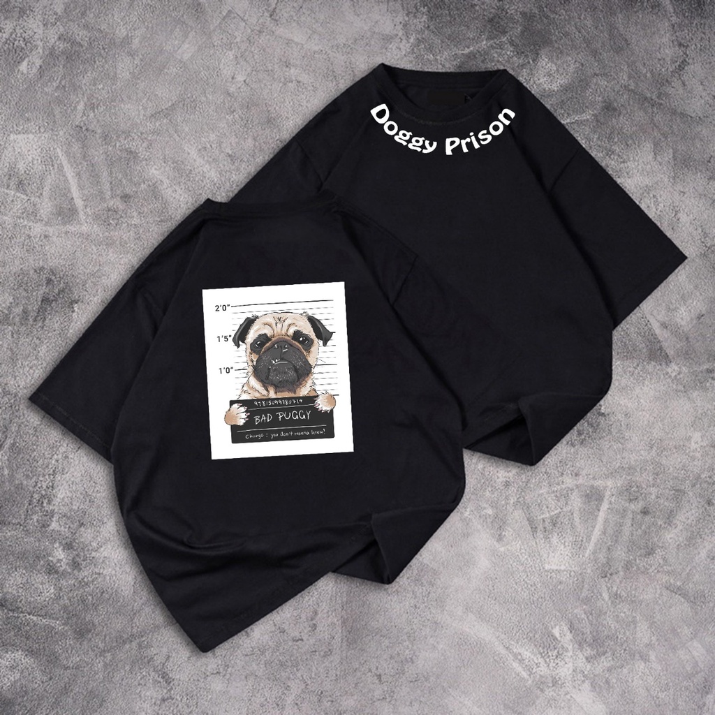 GSC - Baju Kaos Oversize Doggy Prison / Kaos Oversize XL-XXL Bahan Cotton Combed 24S