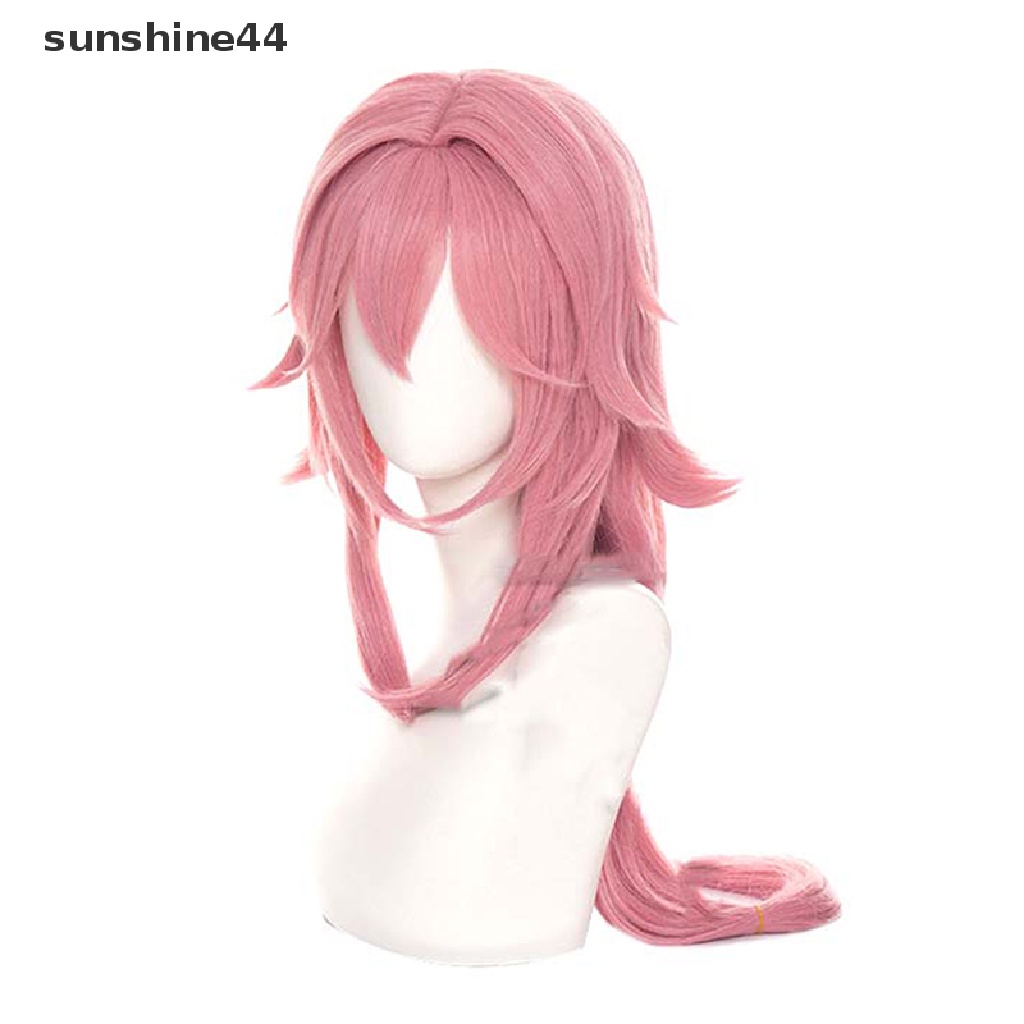 Sunshine Wig / Rambut Palsu Panjang 80cm Warna Pink Tahan Panas Untuk Cosplay