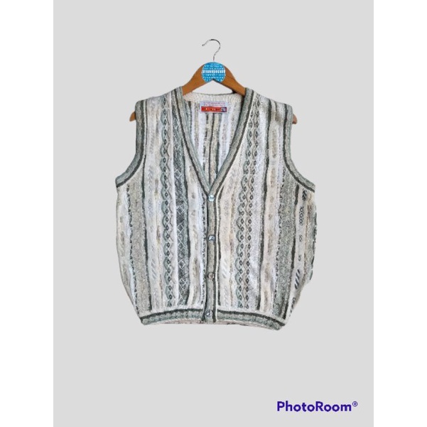 ROMPI RAJUT MOTIF TIMBUL STYLE COOGI SECOND VEST RAJUT PRIA WANITA VINTAGE