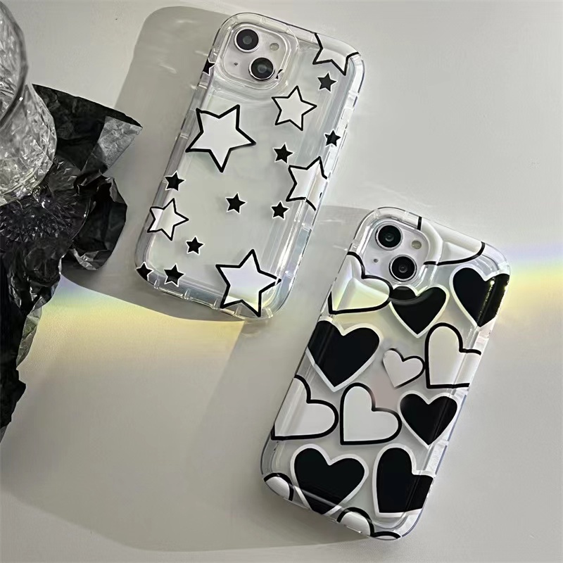 Soft Case Silikon TPU Transparan Motif Bintang Untuk IPhone 14 13 11 12 Pro XS Max XR X 8 7 6S Plus