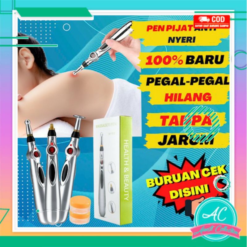 Alat pijat elektrik pen pena akupuntur portable alat pengencang kulit wajah penghilang nyeri pegal