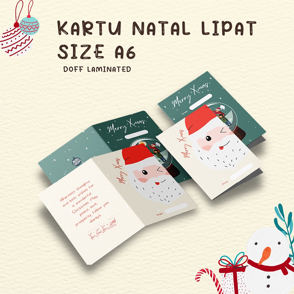 Jual Lipat And Doff Kartu Ucapan Natal Christmas Card Kartu Natal Christmas Card Size A6 9351