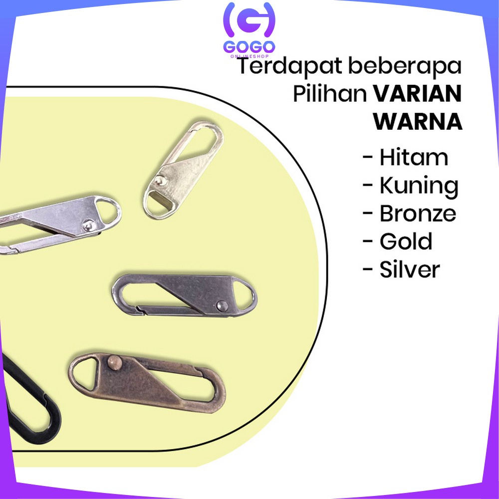 GOGO-C637 Pengait Restleting Universal Zipper Cantelan Gantungan serbaguna / Cantelan Alat Penarik Sleting Bisa Dilepas Pasang