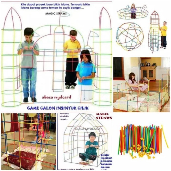 

Promo mainan straw isi 300pcs /mainan rancang bangunan 4 dimensi Diskon