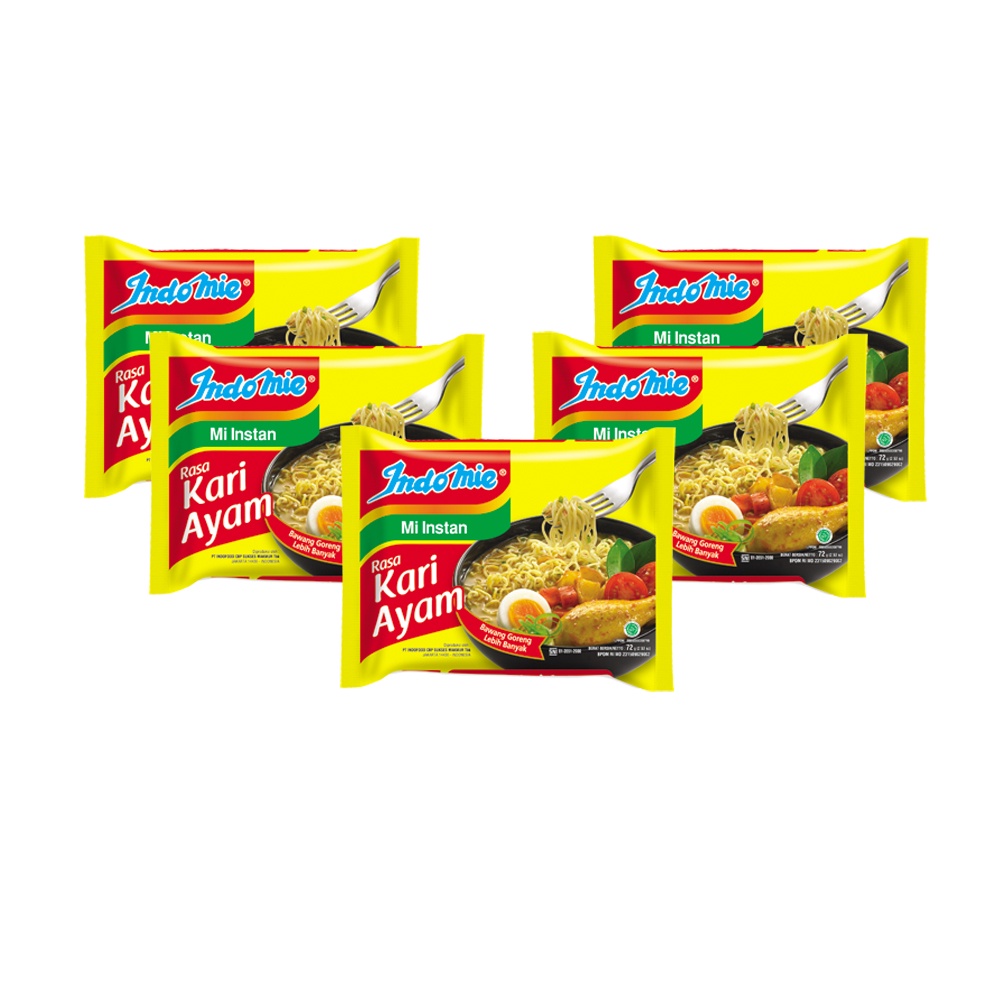 

Indomie mi instan kuah Kari ayam 72Gr Termurah!