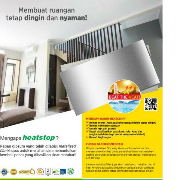 Papan Gipsum ANTI PANAS HEATSTOP 9 mm - Gypsum Jayaboard