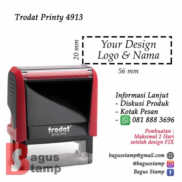 

Stempel Warna Otomatis Custom Design Trodat 4913