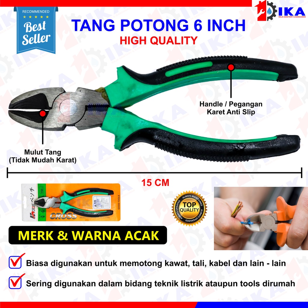 Tang Knip Blester Potong 6&quot; Inci Inch Gagang Karet Pliers / CARBON STEEL KUAT HIGH QUALITY TERMURAH Tang potong 3 TIpe 8 inch/Tang anti karat berkualitas awet/Tang serbaguna