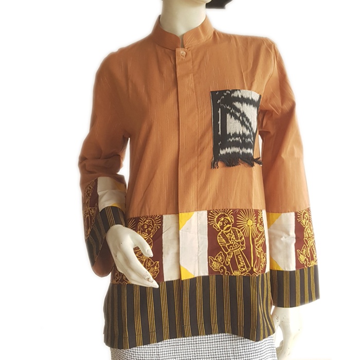 Klambi Abite Koko Lurik Batik Betawi Pria Lengan Panjang