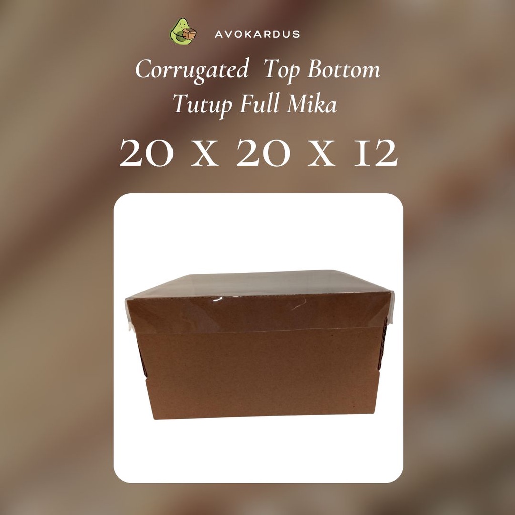 

Kardus Corrugated Die Cut 20x20x12 Top Bottom Tutup Full Mika