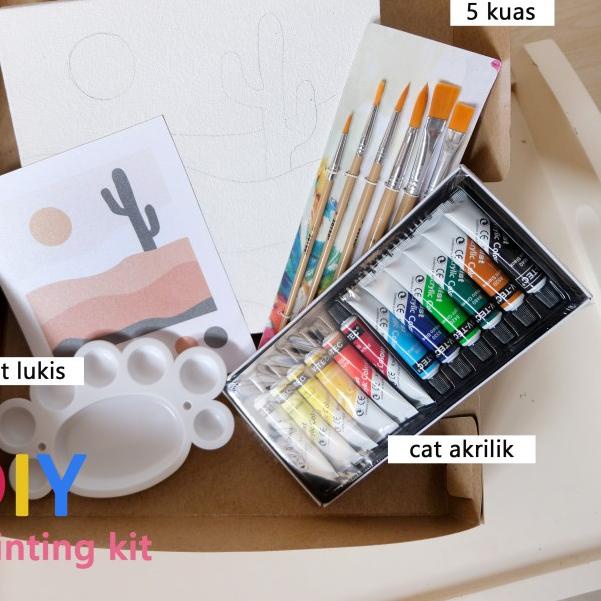 

Paket Melukis Aesthetic Paint By Number 20 x 20 painting kit Komplit - Paket 3