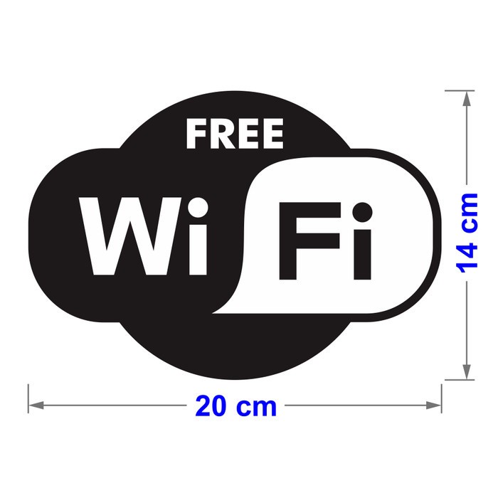 

Sticker Free Wi Fi vinyl stiker wifi tahan air 20 x 14 cm