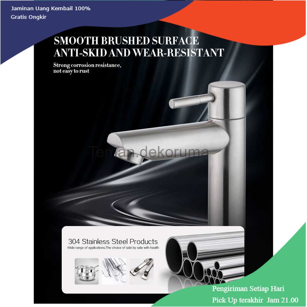 TD - PR VEMUSE Keran Air Bathroom Single Cold Faucet Stainless Steel - WB132