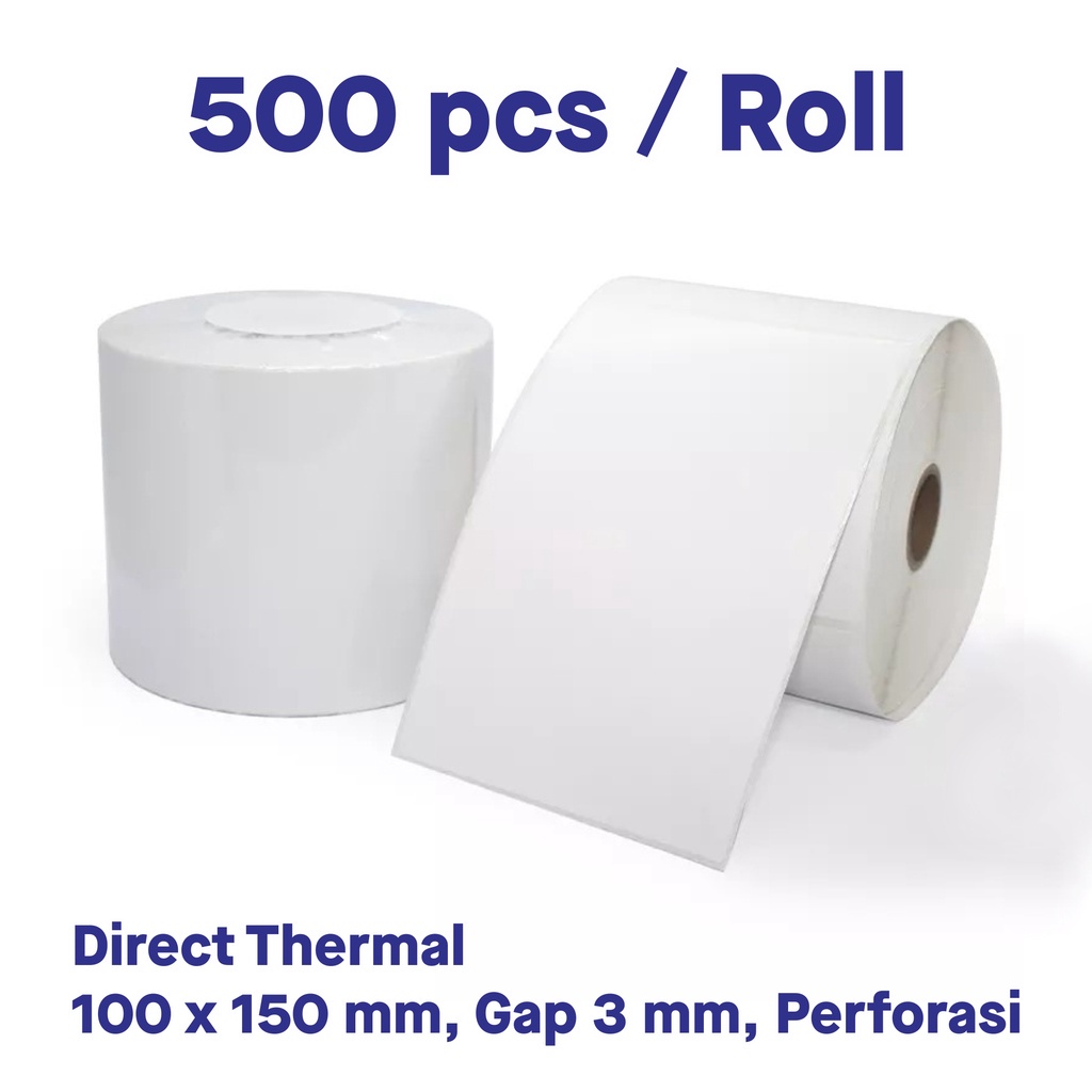 

Sticker Direct Thermal Stiker Label Barcode 10 x 15 cm 100 x 150 mm (1 Roll isi 500 pcs)