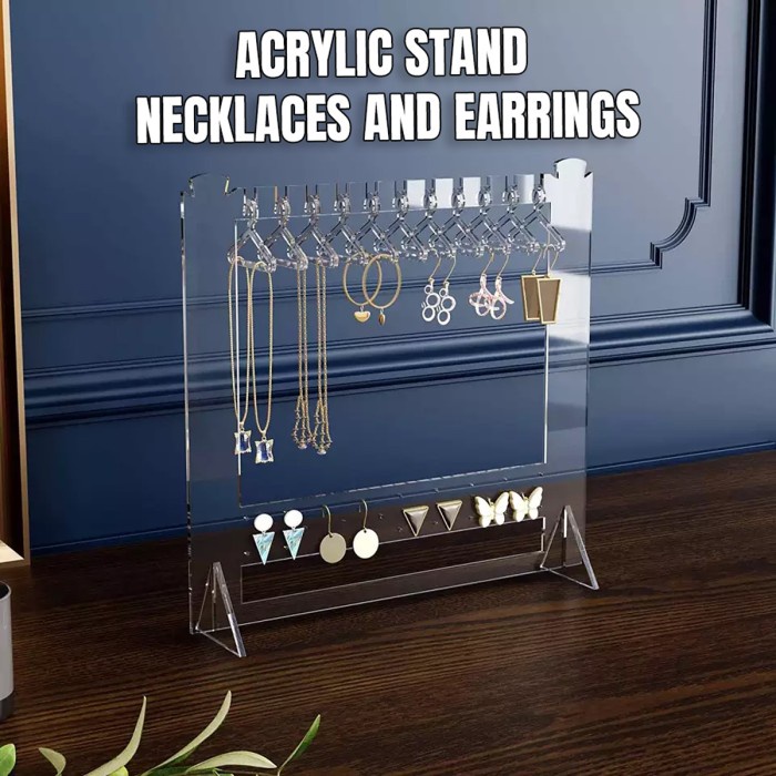 STAND DISPLAY ANTING ACRYLIC - RAK HOLDER PAJANGAN KALUNG AKRILIK