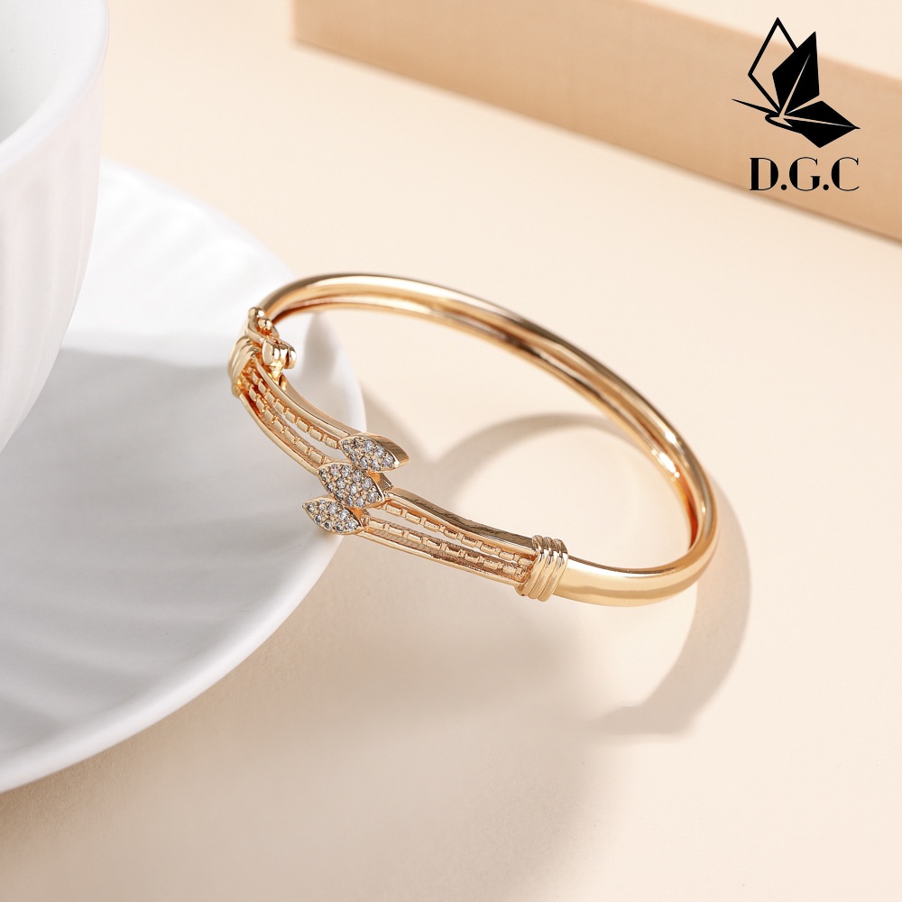D.G.C COD Gelang Wanit Fashion Aksesoris Lapis 24K Titanium Lapis Emas Rantai Luntur Anti Karat