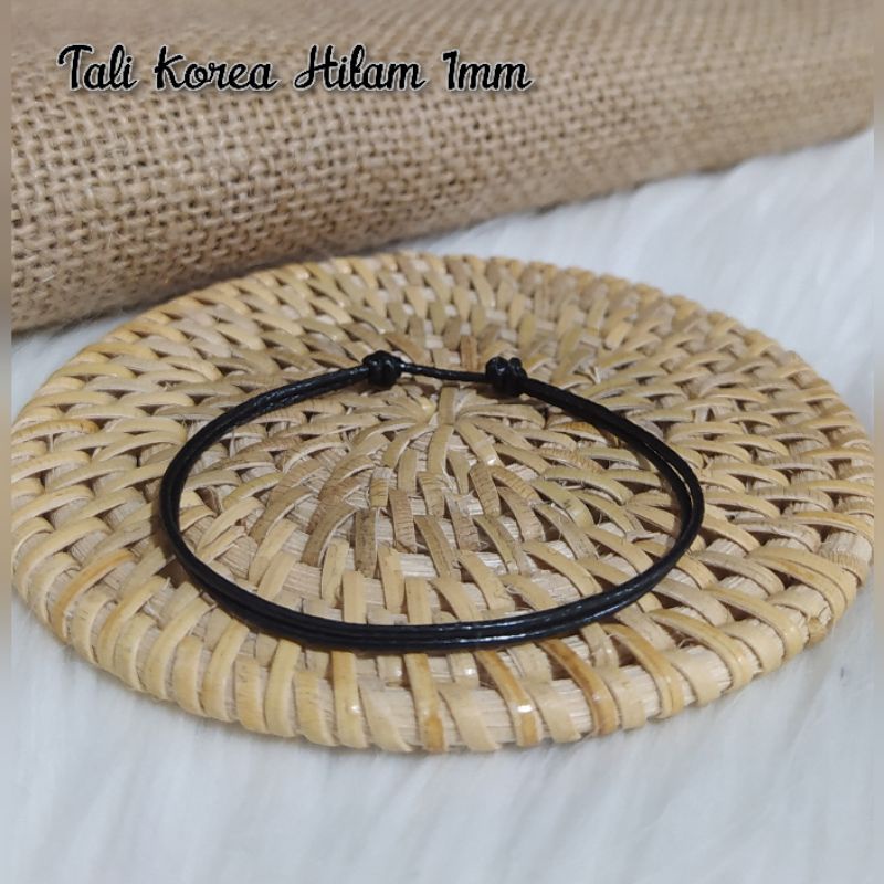 Gelang Simple 3mm Hitam Polos Gelang Hitam Tali Satin Tali Korea Anti Air