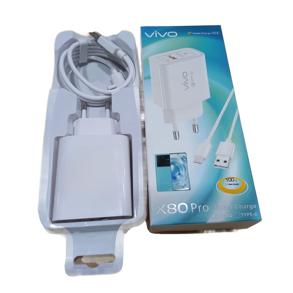 Charger Vivo X80 Pro 120W 100% Flash Charging Micro USB [QTOP]