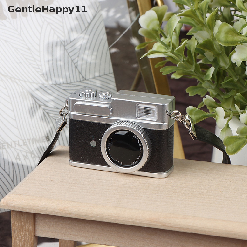 Gentlehappy 1Pc Kamera Mini Model Rumah Boneka Miniatur Kamera Retro Model Decor Mainan Bisa Bersinar id