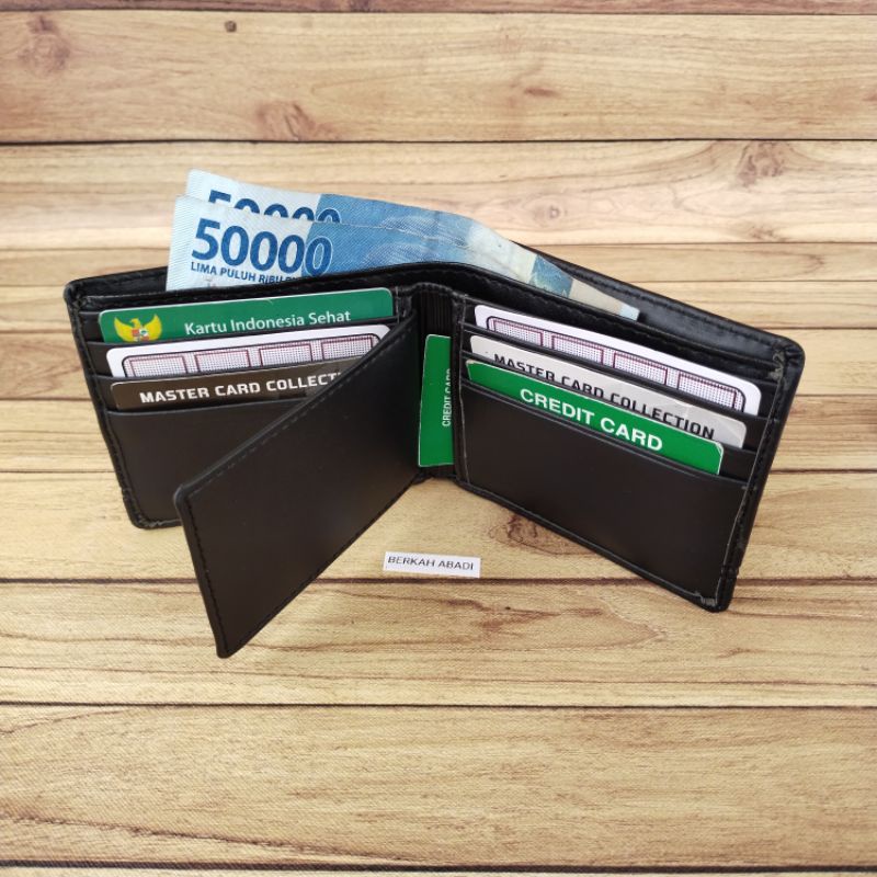 DOMPET KULIT ASLI IMPOR TERMURAH Wallet Dompet Pria Kulit motif Lis logo Black
