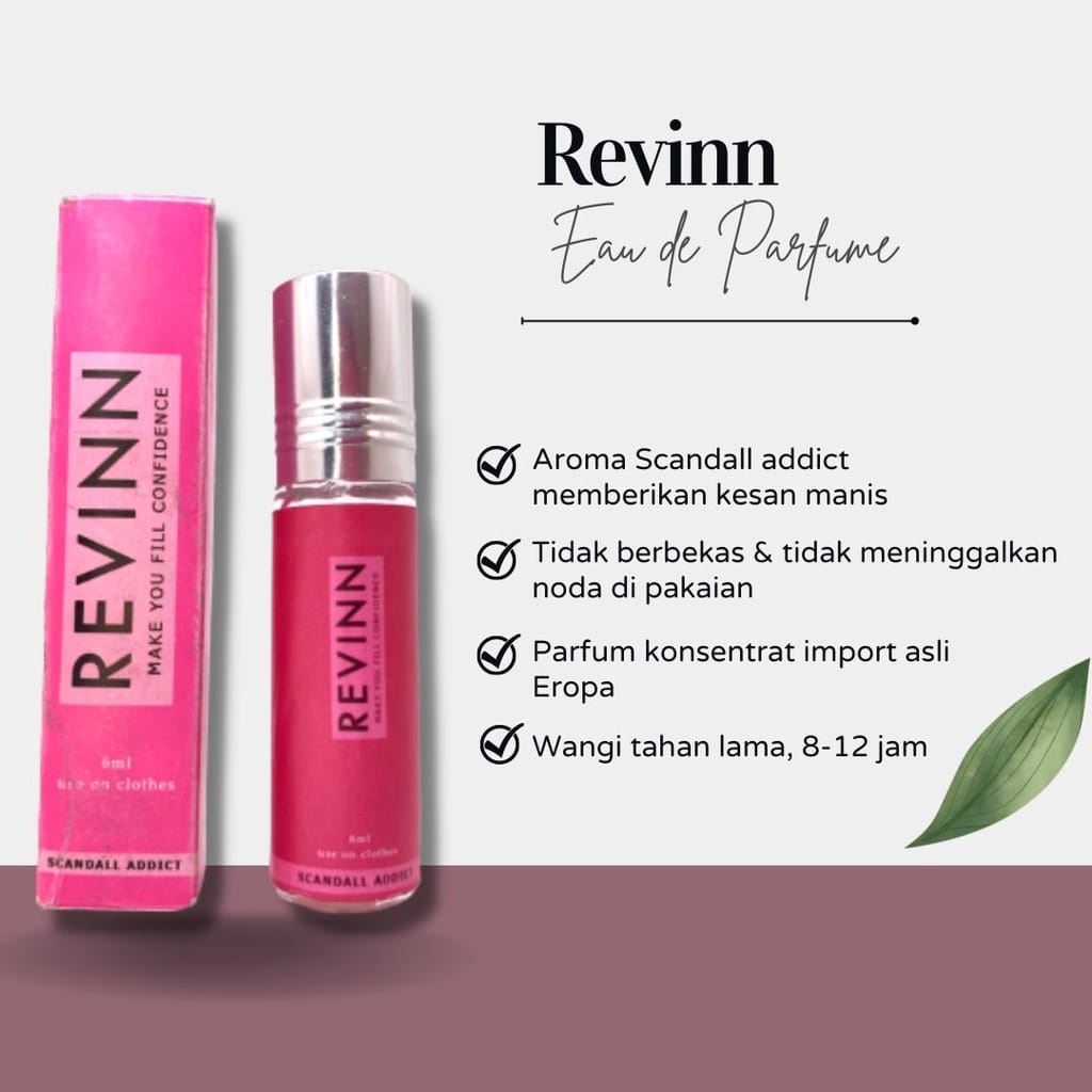 REVINN PARFUME ROLL ON AROMA ELEGANT 6ML ORIGINAL NEW!!!