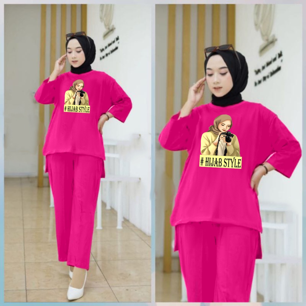 Setelan Tunik Muslim Hijab Style Kamera / Blouse Wanita