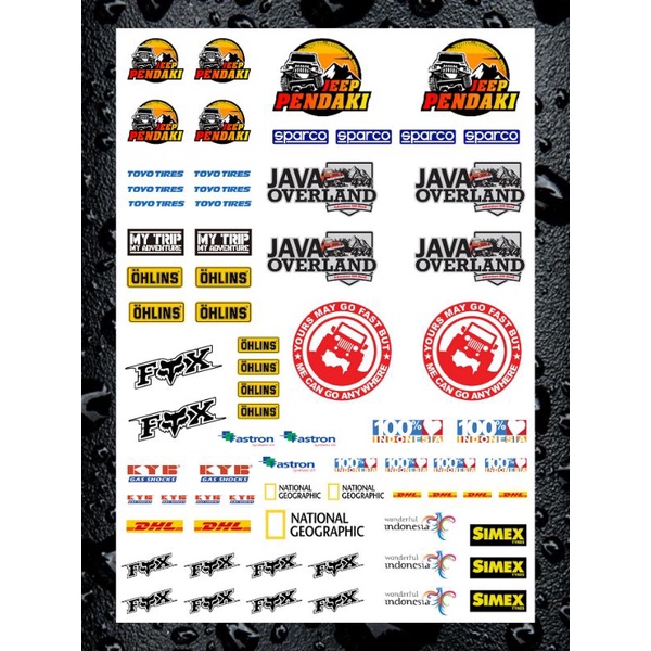 Stiker RC Adventure Offroad skala 1/12 dan 1/16 Bahan Vinyl Ukuran A5 Vol.3